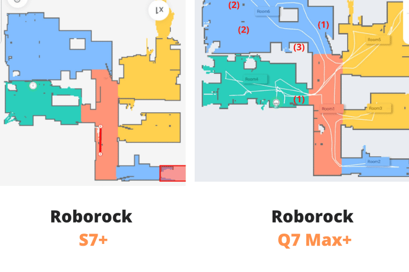 Карта квартиры Roborock S7 и Roborock Q7 Max в мобильном приложении